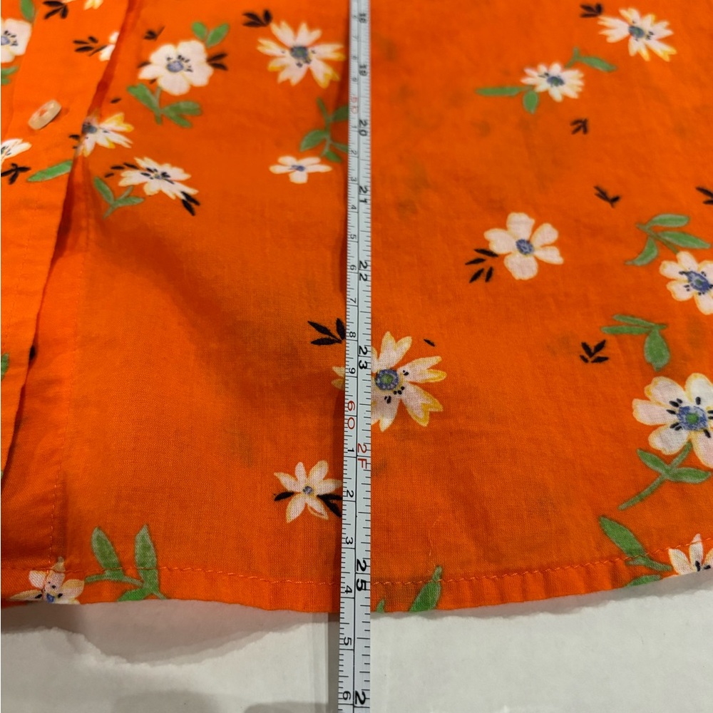 Talbots Tangerine Floral Button Down Shirt - Picture 4 of 10